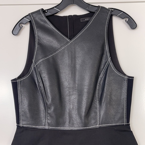 BCBGMaxAzria Faux Leather Peplum Top - Picture 3 of 5